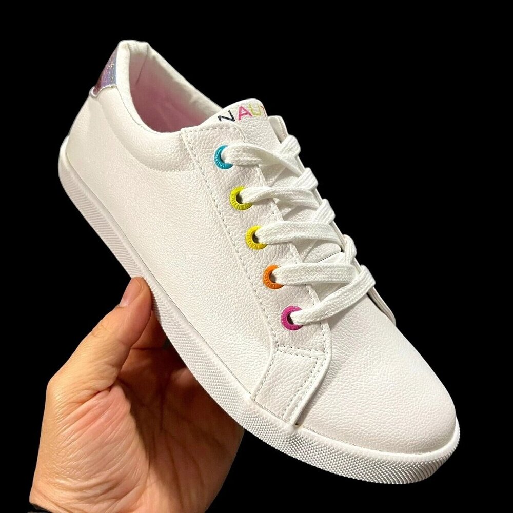 Nautica Youth Girls Casual Sneaker Size 4 White-Multi Stylish Comfortable Shoes
